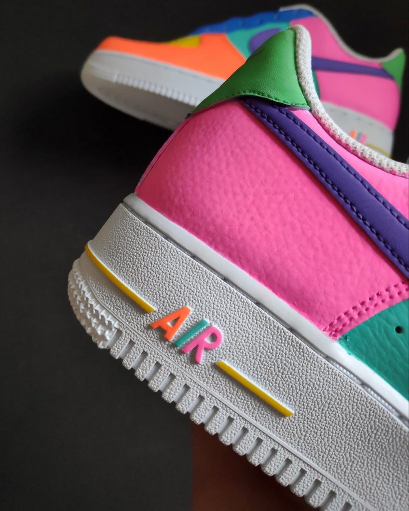 neon nike shoes air force 1