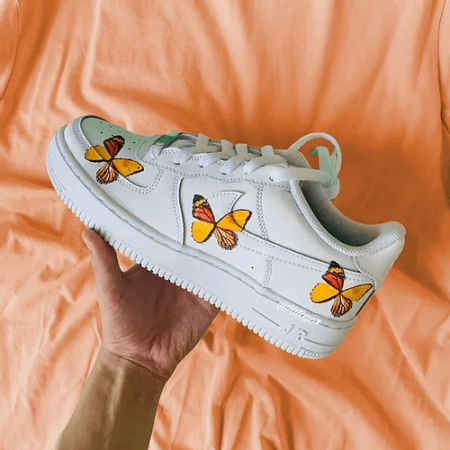 air force 1 white with butterflies