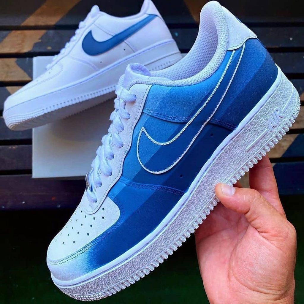 Nike Air Force 1 - Shades Of Blue - Sneakers Custom Opplain