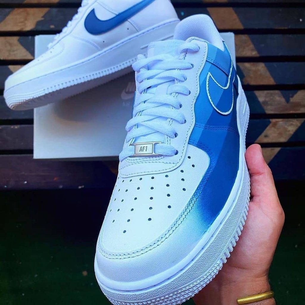 shades of blue air force ones